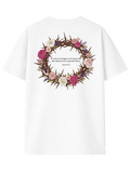 Christliches Oversize T-Shirt mit Dornenkrone & Blumen