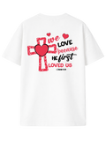 Christliches Unisex T-Shirt „He First Loved Us“