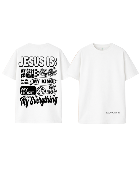 Jesus Is My Everything – Christliches T-Shirt oversized mit Bibelvers (Psalm 79:26)