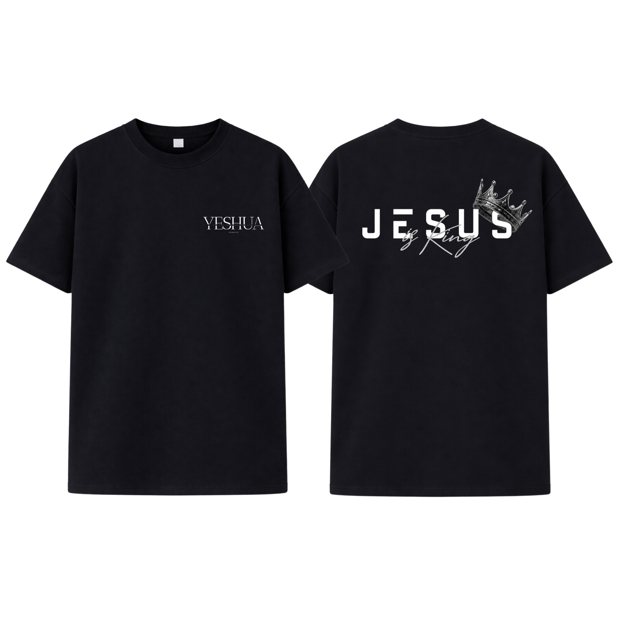 Christliches Unisex T-Shirt „Yeshua – Jesus Is King“